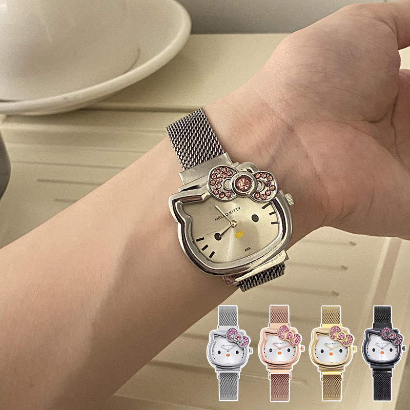 Bonito Kt Cat Diamond Watch Melhor Amigo Kitty Relógio de Quartzo Acessórios de Moda — R$ 11,99 em Shopee