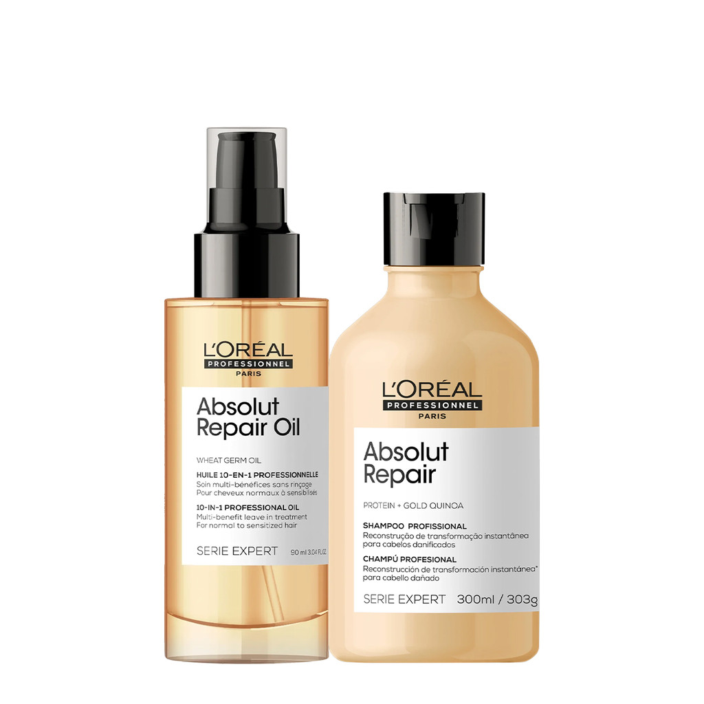 Kit L'Oréal Professionnel Absolut Repair Gold Shampoo Oil (2 produtos)