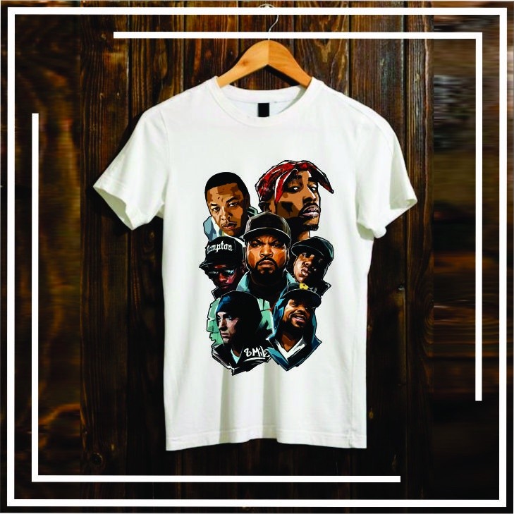 Camisa Camiseta Rappers Hip Hop 2PAc Notorious Big Ice Cube Eminem Blusa 100% Algodão Unissex- Envio Rápido - VS Shopp