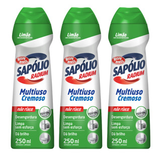 Kit 3 Sapólio Radium Multiuso Cremoso Limão 250ml em Oferta na Shopee