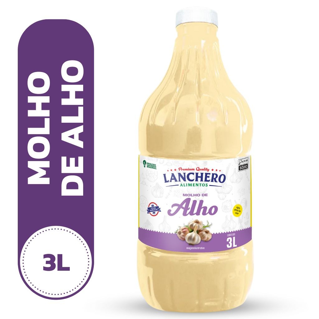 Molho de Alho Tradicional Pet 3 Litros Food Service - Lanchero em Oferta na Shopee