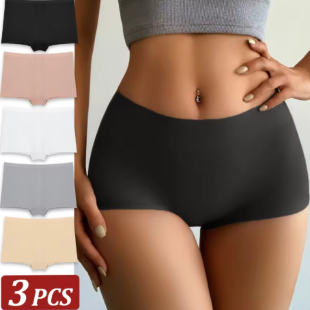 Kit 3 Calcinhas Shortinho Boxer Sem Costura Corte Laser