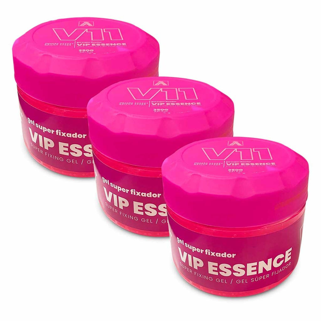 Kit 3x Gel Para Cabelo Vip Essence V11 250g Alfa Look`s