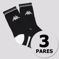 Kit Meia Kappa 3 Pares Comfort Cano Médio Preta
