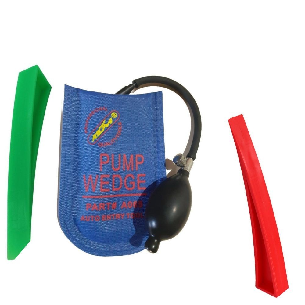 Kit 1 cunha Inflável Abrir Porta Do Carro 2 Espaçador cunha plastica rigida chaveiro martelinho ouro