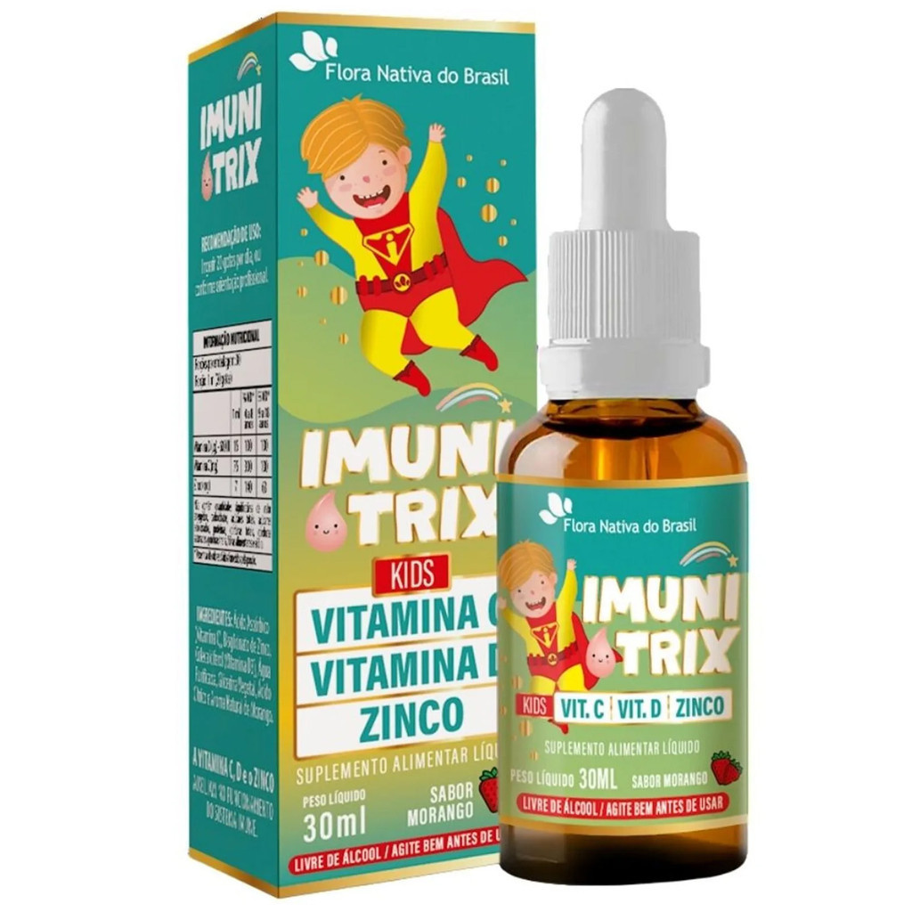 Imunitrix Vitamina C + Vitamina D + Zinco Kids Criança Imunidade 30mL