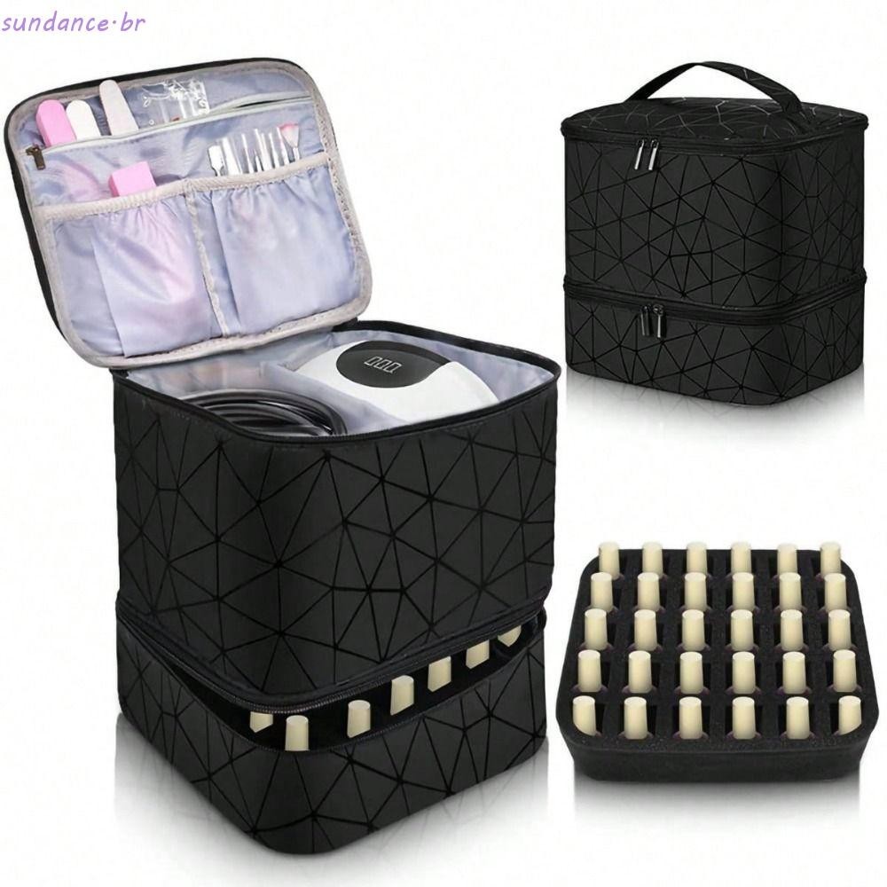 Estojo De Transporte Para Kit De Unhas SUNDANCE , Organizador De Esmalte De Camada Dupla X...