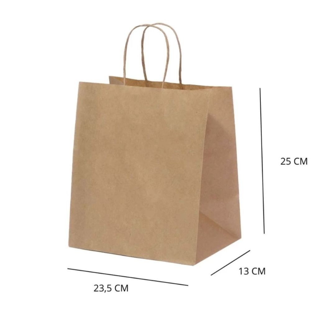 10~50 SACOLA KRAFT 23,5 X 13 X 25 (LC) - REF:0060 em Oferta na Shopee