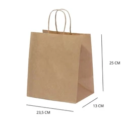 10~50 SACOLA KRAFT 23,5 X 13 X 25 (LC) - REF:0060(CHOCO)