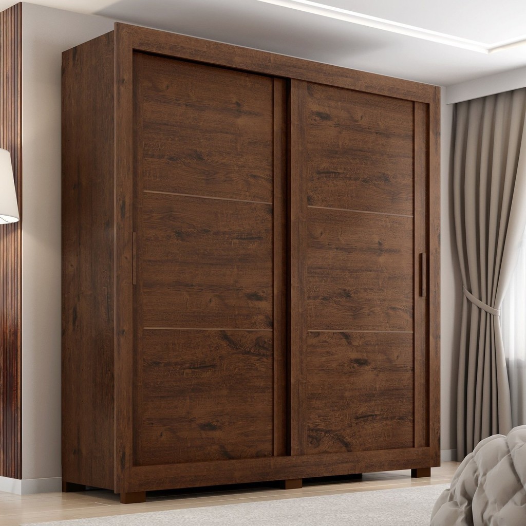 Guarda Roupa Casal 2 Portas 4 Gavetas Titanium Jacaranda - Home & Living