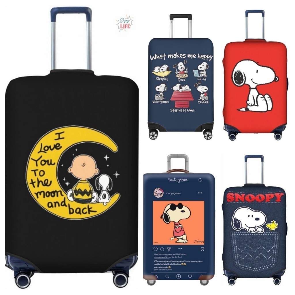 De Volta À Escola Padrão Snoopy Personalizado Anime Travel Luggage Cover Spandex Elastic Suitcase Protetor De Mala Prova De Poeira Cartoon Gift D'água