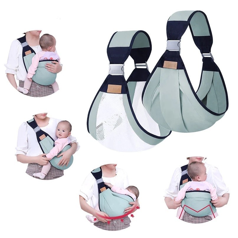 Canguru Ergonômico Para Bebê Até 20Kg Sling Com Alça De Ombro Ajustável Transportadora Criança