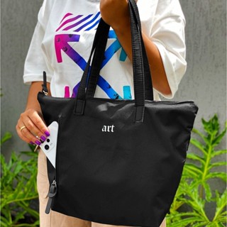 Bolsa Shopper Nylon ART de Ombro Clean Esportiva Academia Bags Gym Masculino Feminino Ziper Vertical Frontal Resistente em Oferta na Shopee