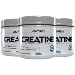 Kit 3x Creatina Monohidratada 150g Pura Alpex Nutrition