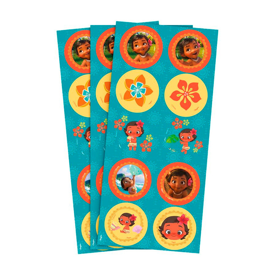 Adesivo Decorativo Redondo - Moana Baby  - 30 unidades - Regina - Rizzo - Home & Living
