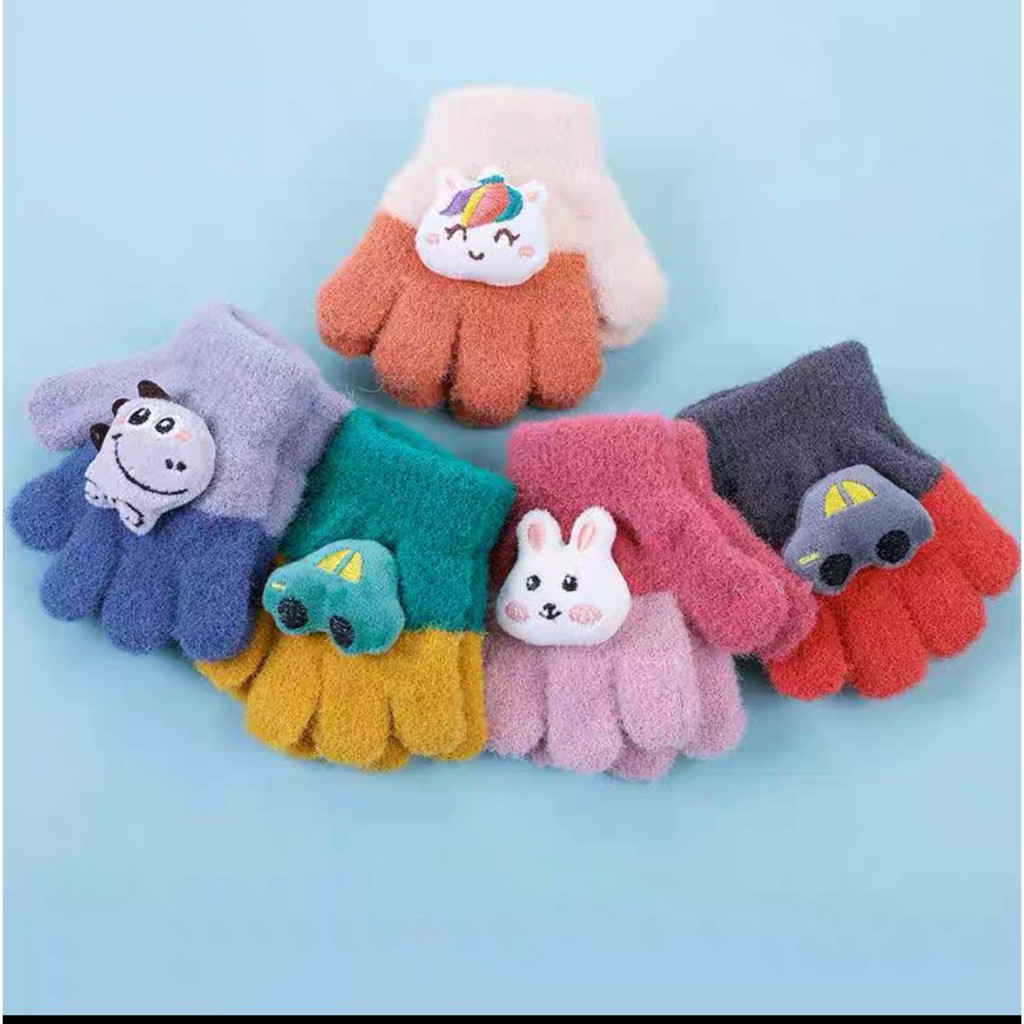 Luvas Quentes De Inverno Para Infantil De 2 - 5Anos Macias Pelinho Com Bichinho