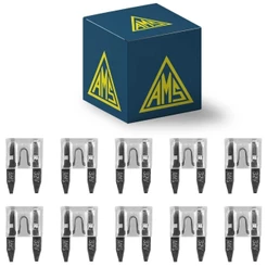 10 Fusíveis Mini Lâmina 25A Universal Cristal AMS 17025