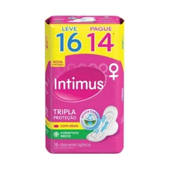 Absorvente Intimus Gel Tripla Protecao Seca com Abas Leve 16 Pague 14