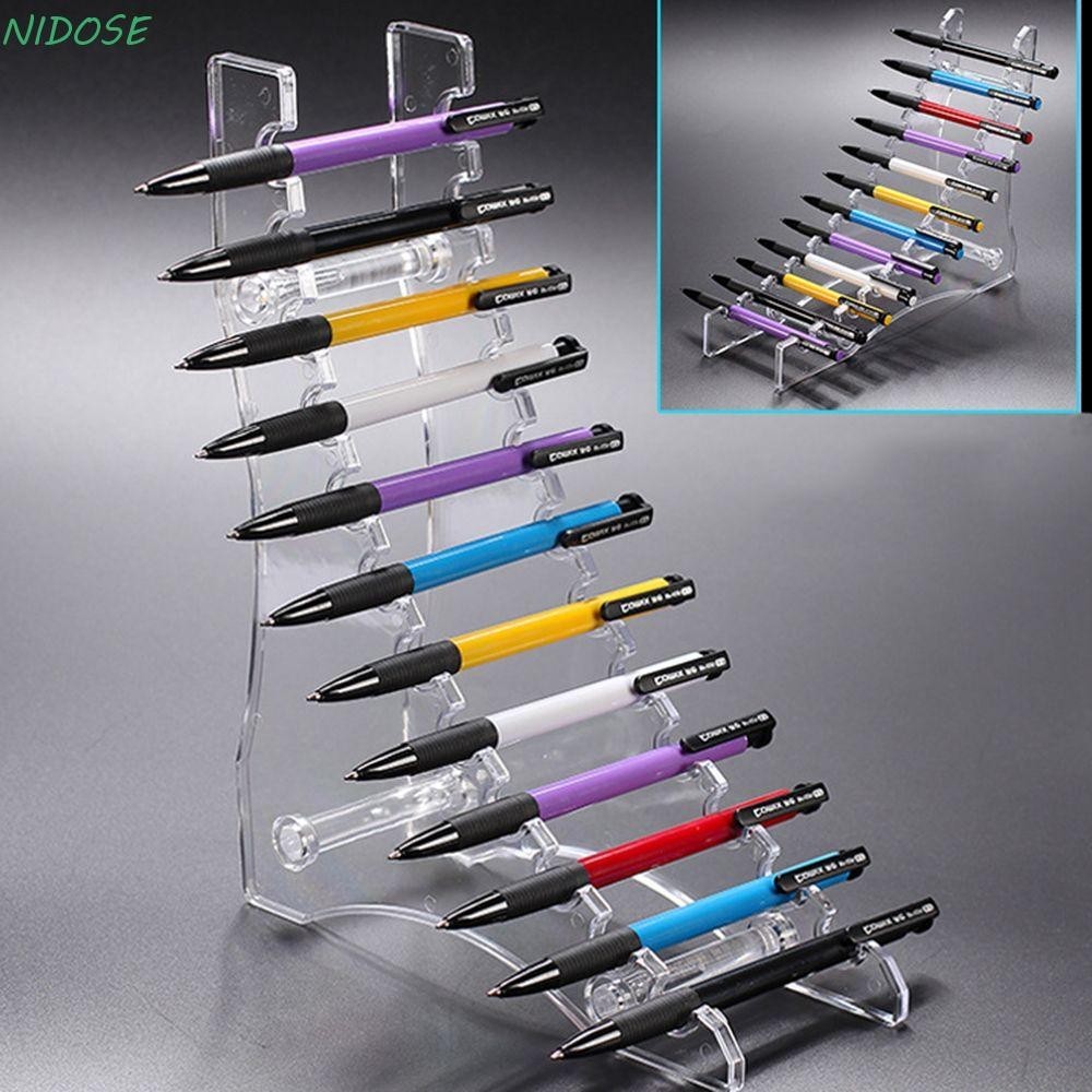 Expositor NIDOSE Stand Papelaria Esferográfica Organizador De Caneta Armazenamento Transparente Rack De Maquiagem