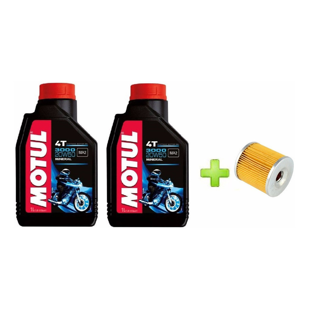 2 Óleo Motor Motul 3000 20w 50  + Filtro Comet 650