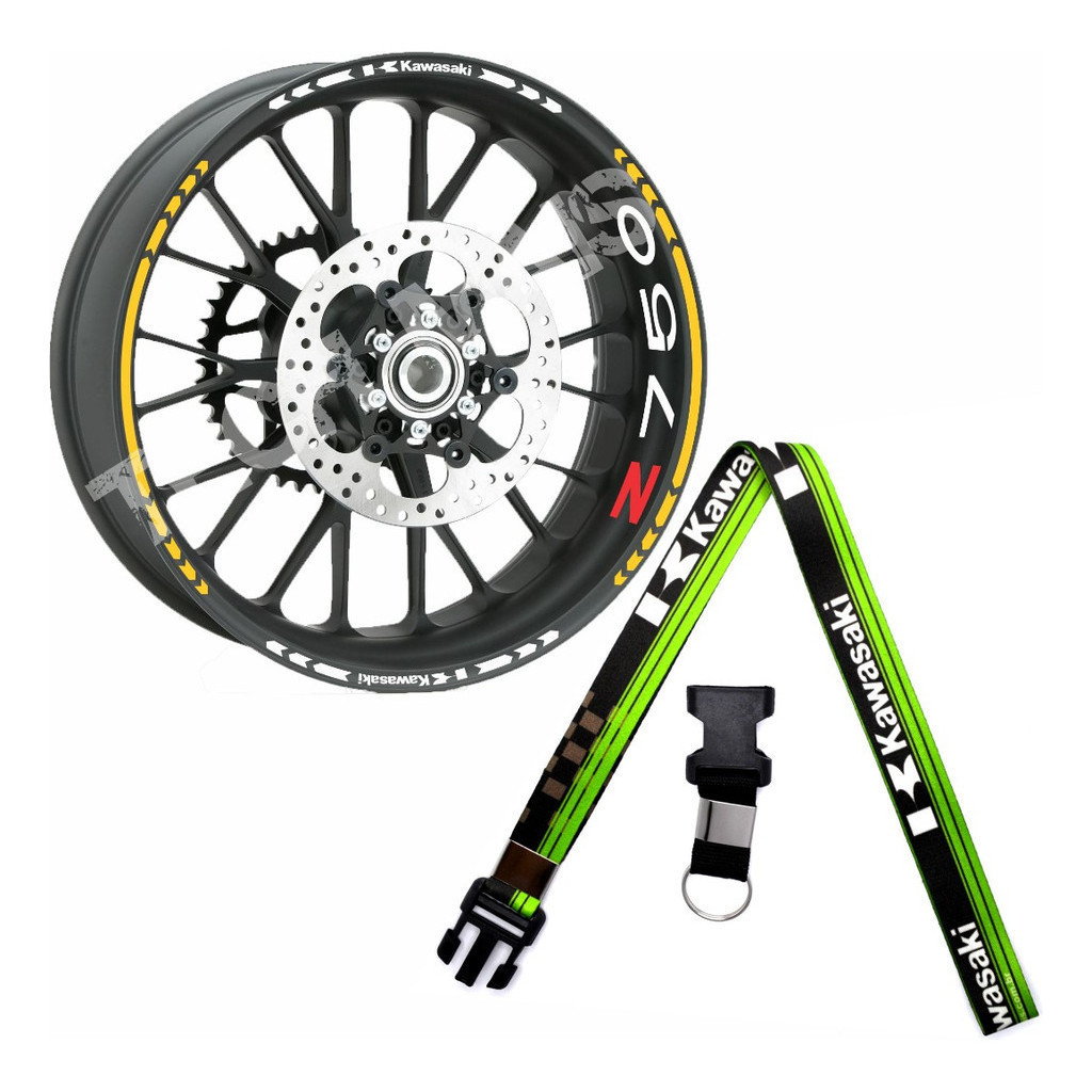 Kit Adesivos Refletivo de Rodas, Frisos E Cordão para Motos Kawasaki Z 750 Z750