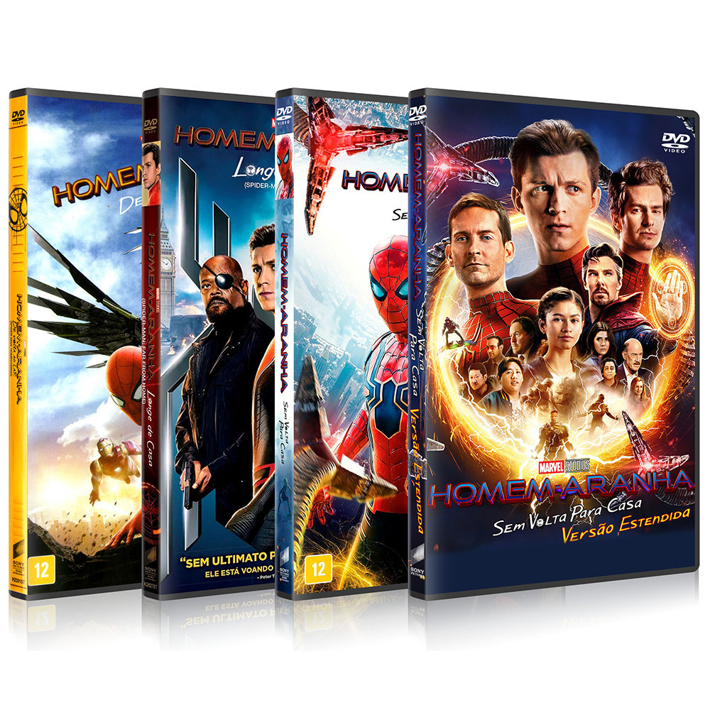 DVD Homem Aranha Tom Holland (2017, 2019 e 2021) - Alta Qualidade *PROMOÇÃO*