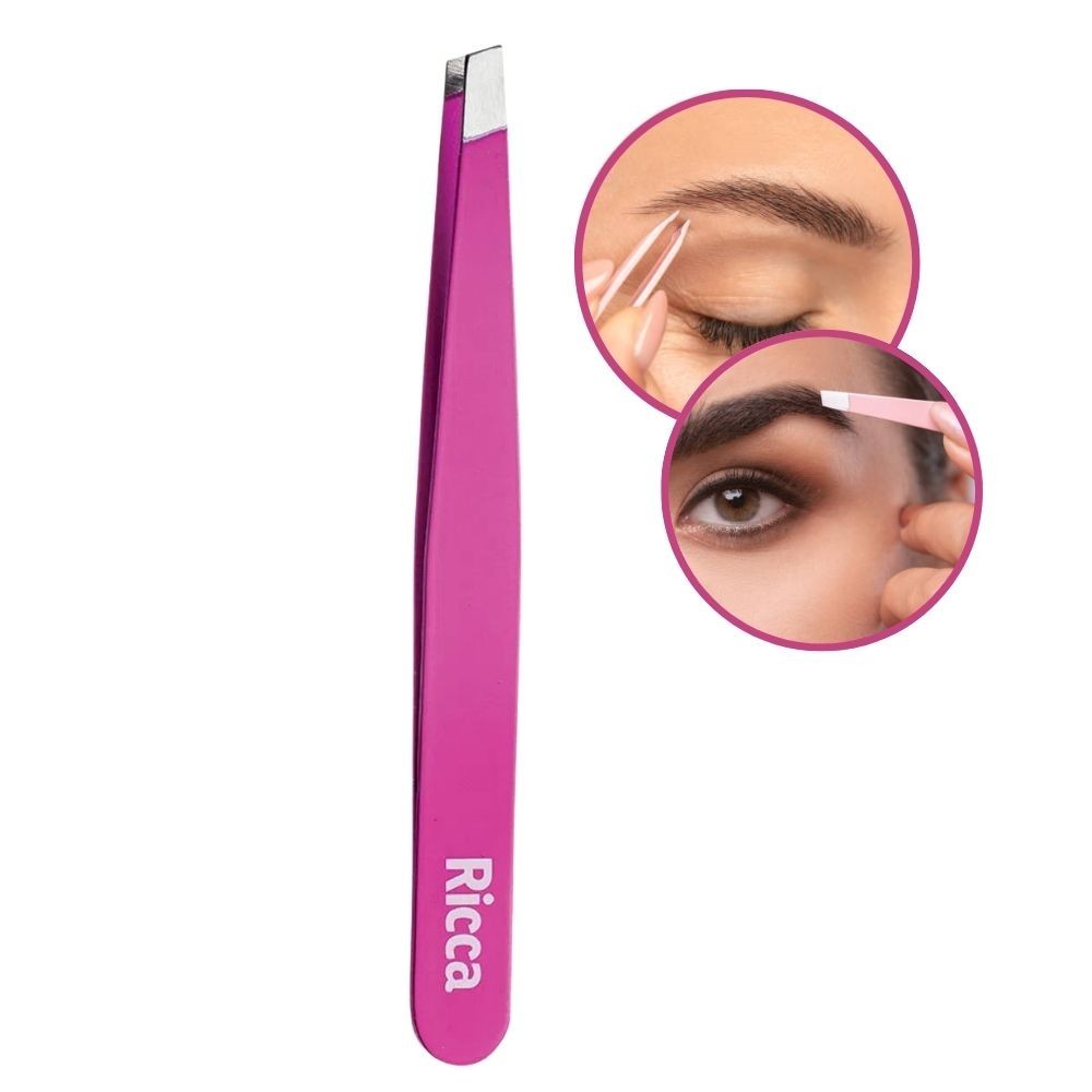 Pinça de Sobrancelha em Aço Inox Cores Sortidas Ricca em Oferta na Shopee
