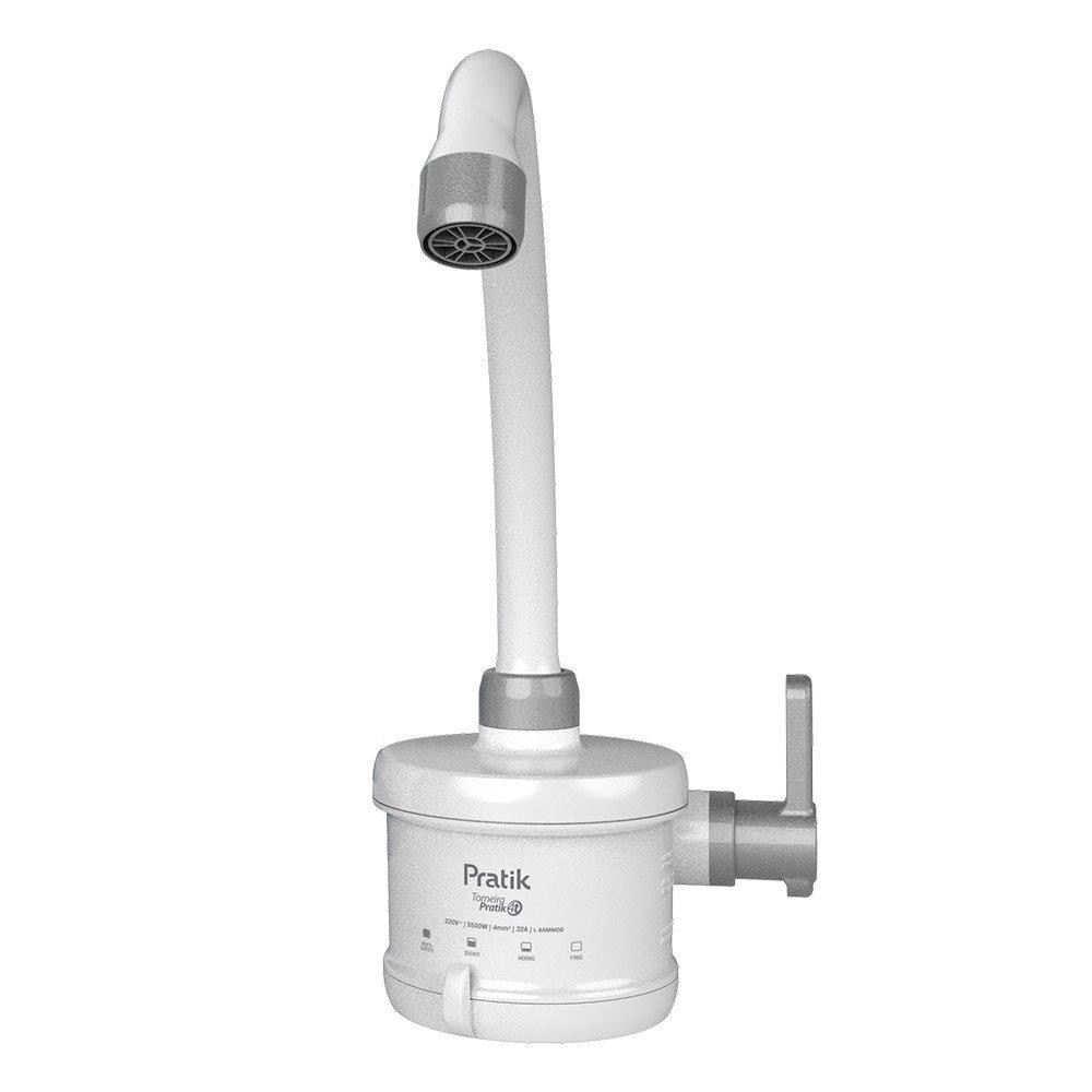 Torneira Elétrica Pratik 4 Temperaturas Branca/Cromada 4800W