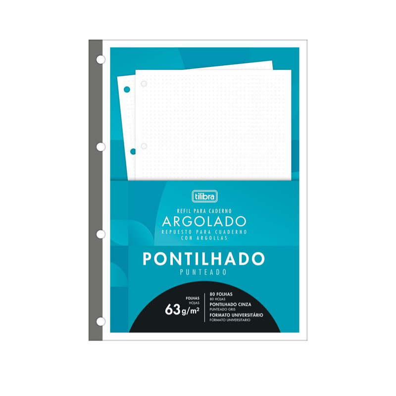 Folhas de fichário pontilhado 80 folhas tiliflex - Tilibra