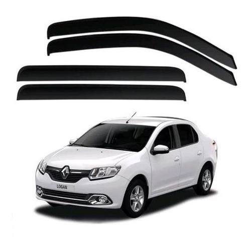 Defletor Calha de Chuva Renault Logan 2014 a 2022 4 Portas Ecoflex