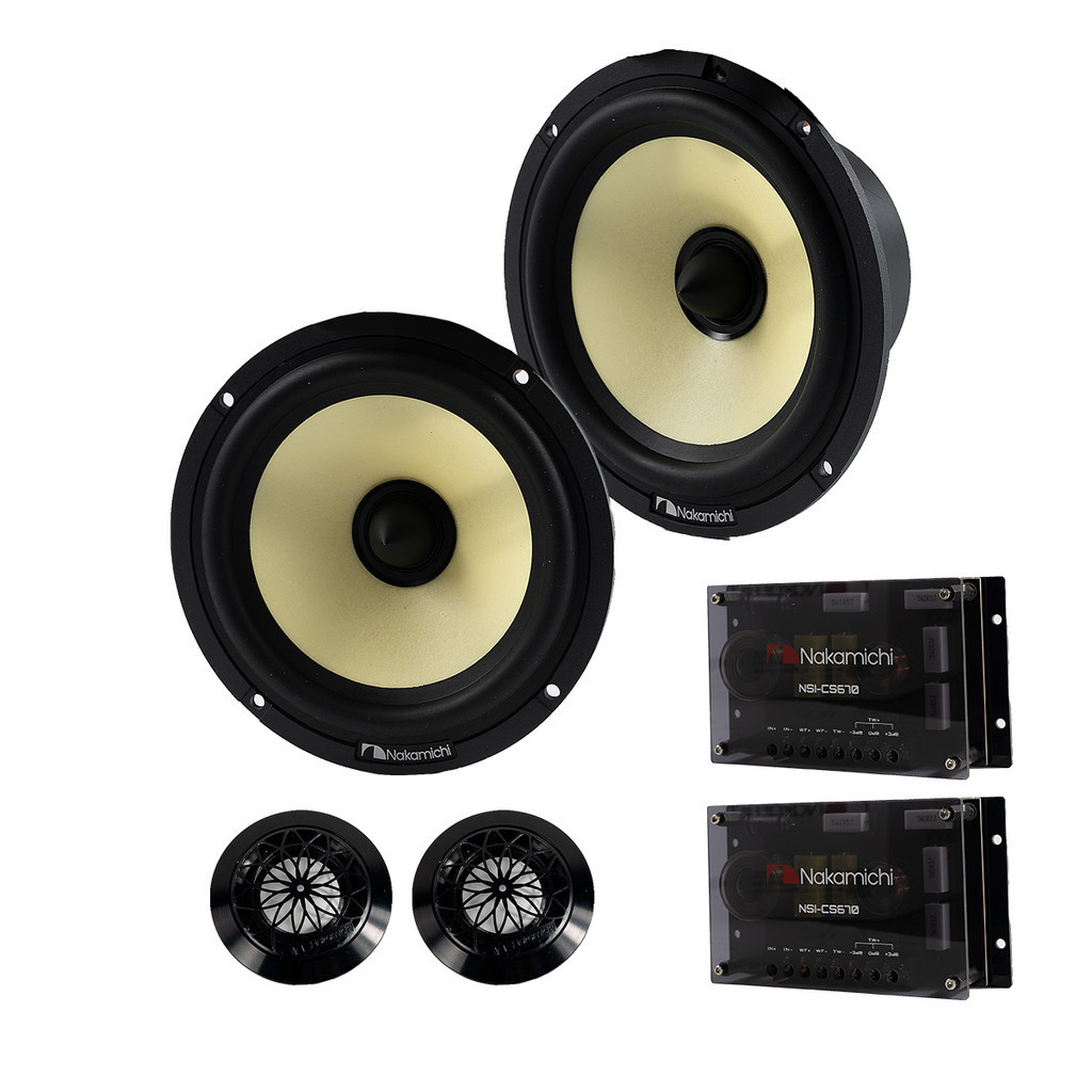 Kit  Alto-Falantes 2 Vias Alto Falantes 6,5 Polegadas com Tweeters e Crossovers - Nakamichi