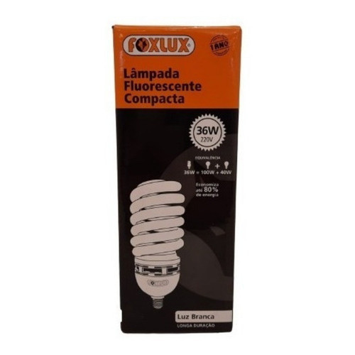 Lâmpada Compacta Espiral Fluorescente 36w 220v E27 Frio