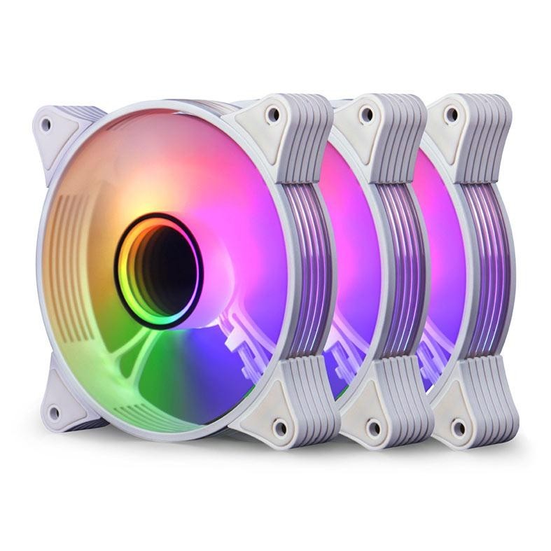 Kit Ventoinhas Aigo Darkflash AR12 Pro, ARGB, 3x120mm, Branco, AR12-PRO-3IN1-WH