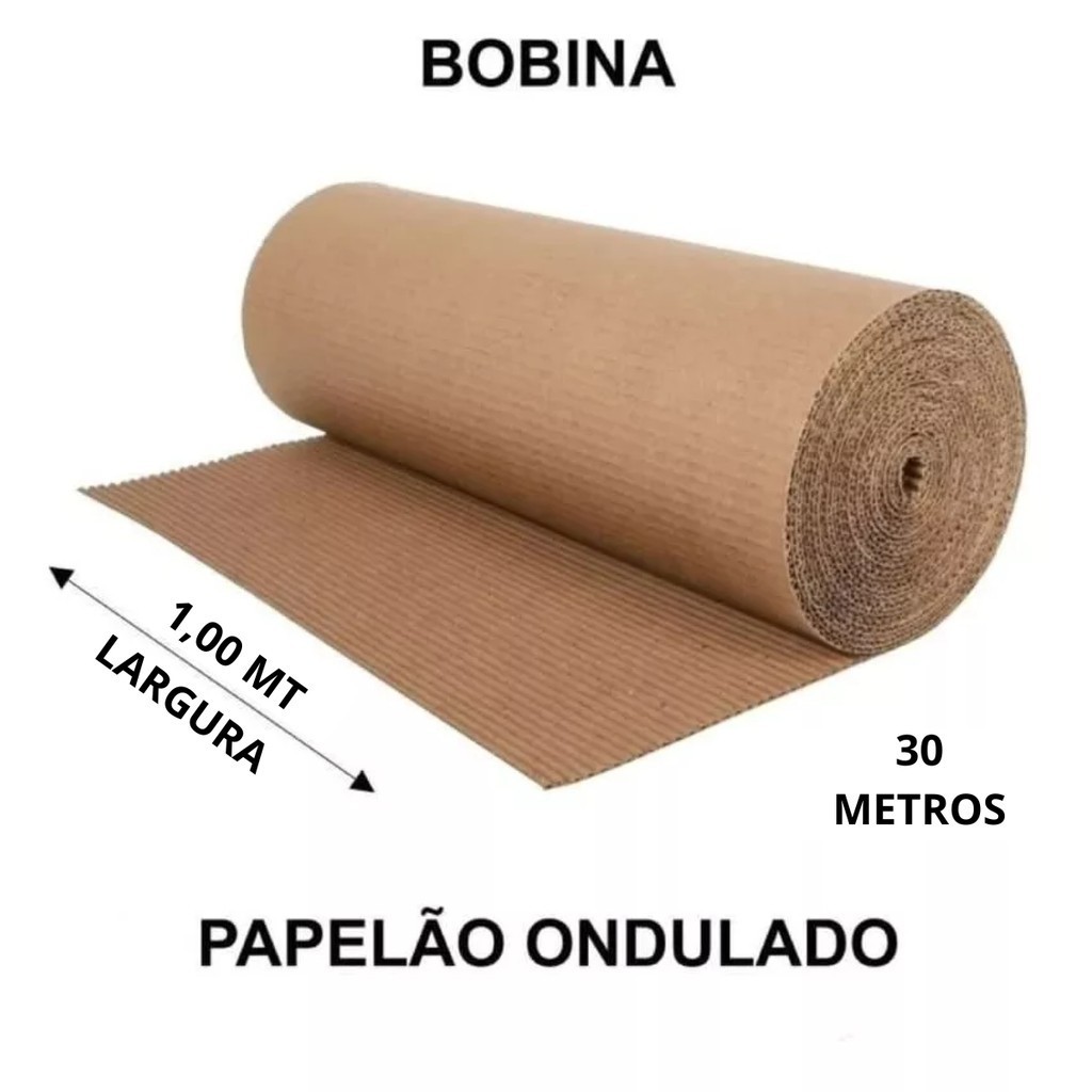 Bobina Papelão Ondulado 1,00 Mts X 30 Metros Protege Piso Reforma Pintura Obras Salva Chao Casa em Oferta na Shopee