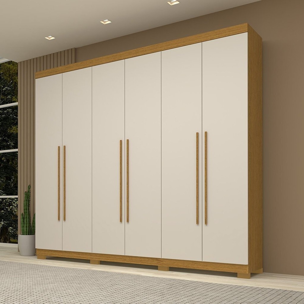 Guarda-roupa Casal 243,90cm 6 Portas 100% Mdf Buganvílea Espresso Móveis - Home & Living