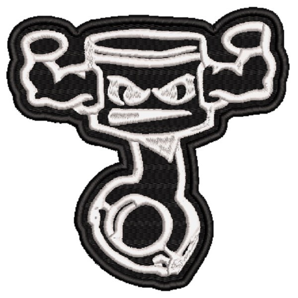 Patch Bordado Aplique Caveira Pistão Forte carro tuning bad