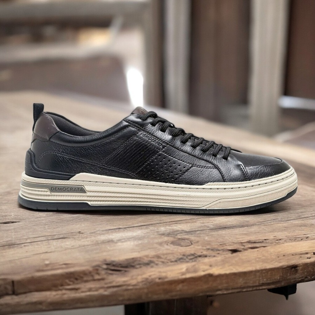 Sapatênis Masculino Couro Social Esporte Fino Confortável Tênis Casual Democrata Mike 240601