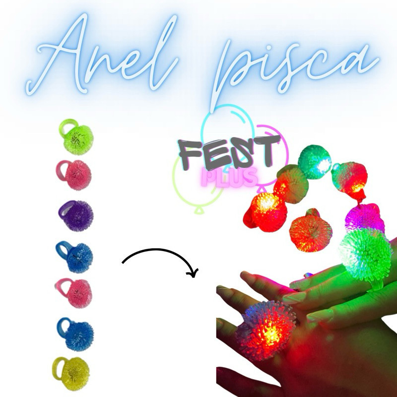 Anel pisca pisca festa balada neon led