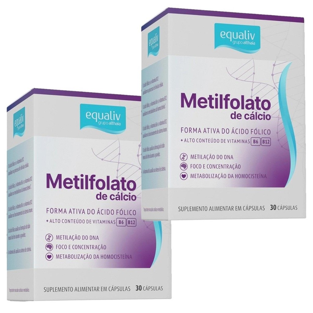 Kit Metilfolato De Cálcio Com 2 Unidades 30 Cápsulas Cada