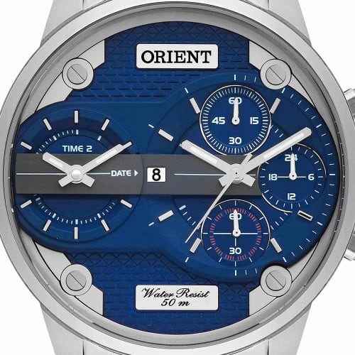 Detalhes do RELÓGIO ORIENT MASCULINO PRATA DUAL TIME MBSST001 D1SX
