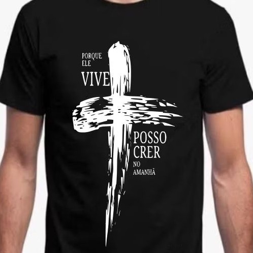 camisa Camiseta Manga curta Mensagens Evangélicas Ref:1 em Oferta na Shopee