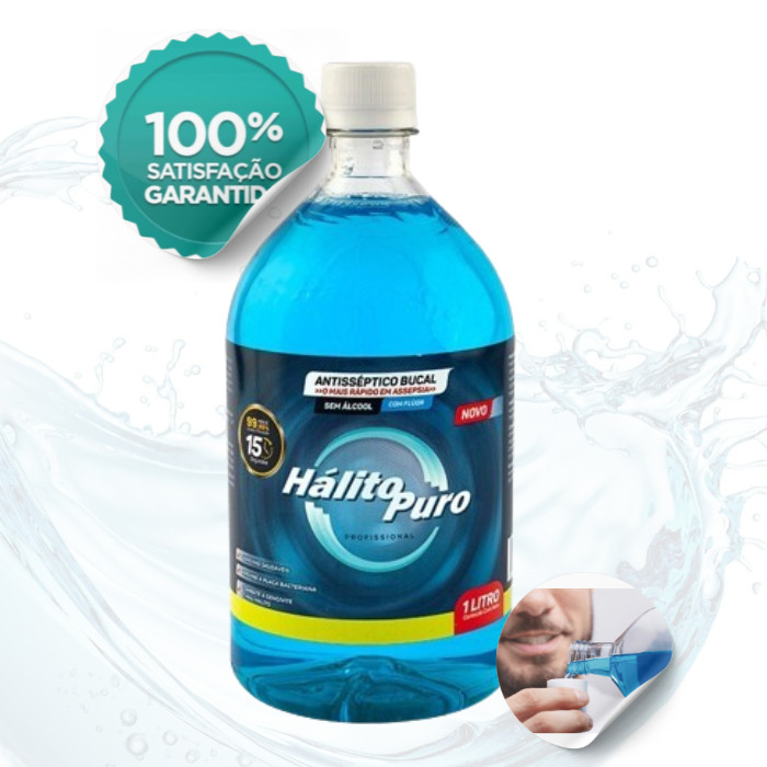 Antisséptico Bucal 1 Litro Refil Grande Econômico P/ Banheiro Enxaguante Hálito Puro Higiene Bucal