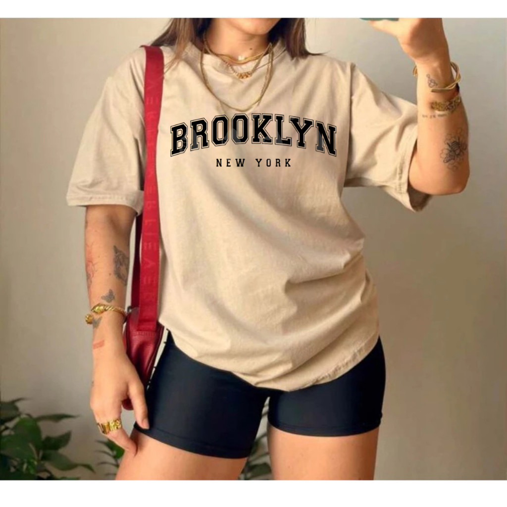 T-Shirt Feminina Básica Estilosa | Camiseta Bege Blusinha Leve Moda Verão Tendência 2025