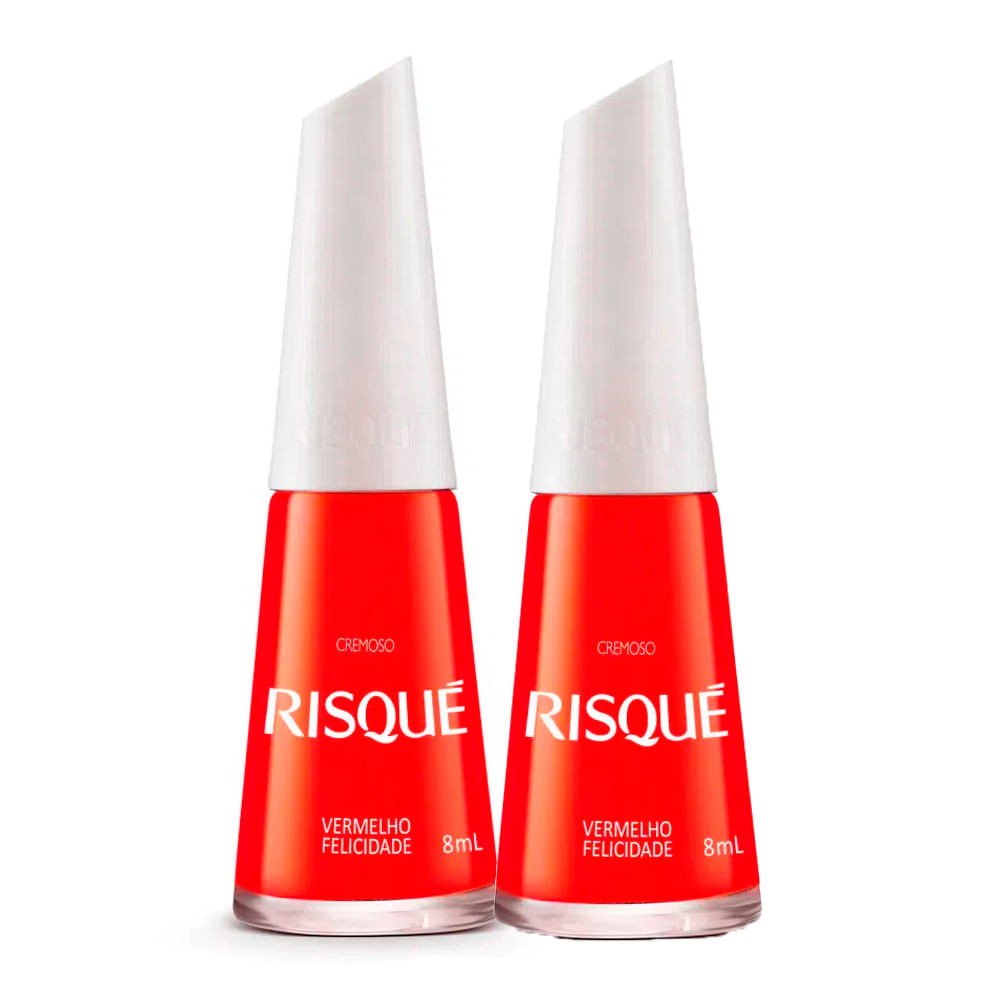 Kit Esmalte Risqué Cremoso Vermelho Felicidade 8ml - Beauty