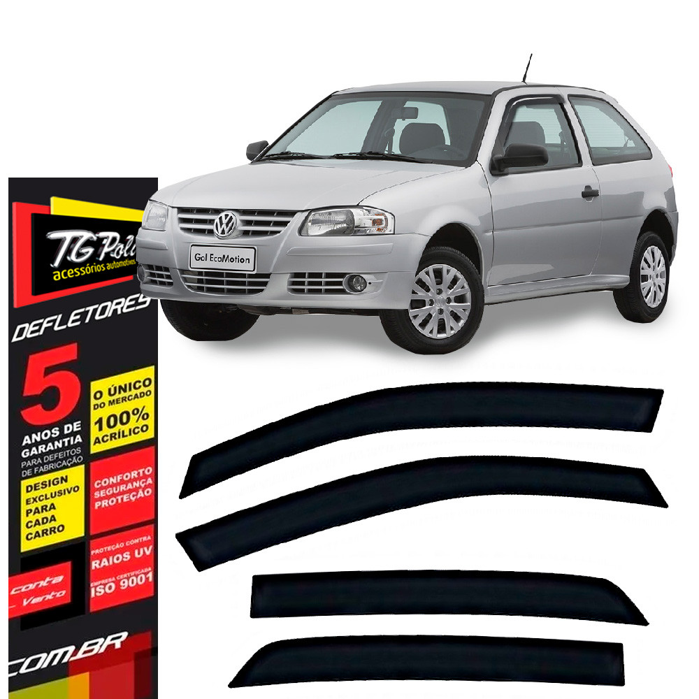 Calha de Chuva Gol e Parati G2 G3 G4 1998 a 2014 TG Poli Defletor 4P Protetor Janelas Fumê em Oferta na Shopee
