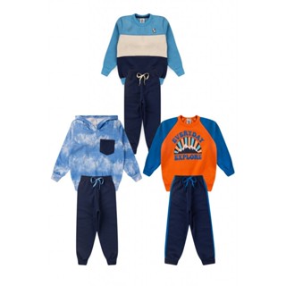 Kit Sortido 6 Peças de Roupas Infantis Masculino Inverno - 3 Casacos + 3 Calças em Oferta na Shopee