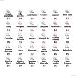 90 Etiquetas Para Temperos Adesivo Chef Transparente 3x3 cm