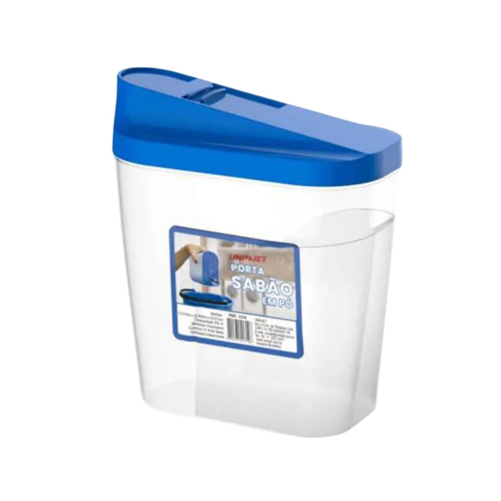 Porta Sabão Em Pó Pote Multiuso 900ML Tampa Azul Organizador Lavanderia em Oferta na Shopee