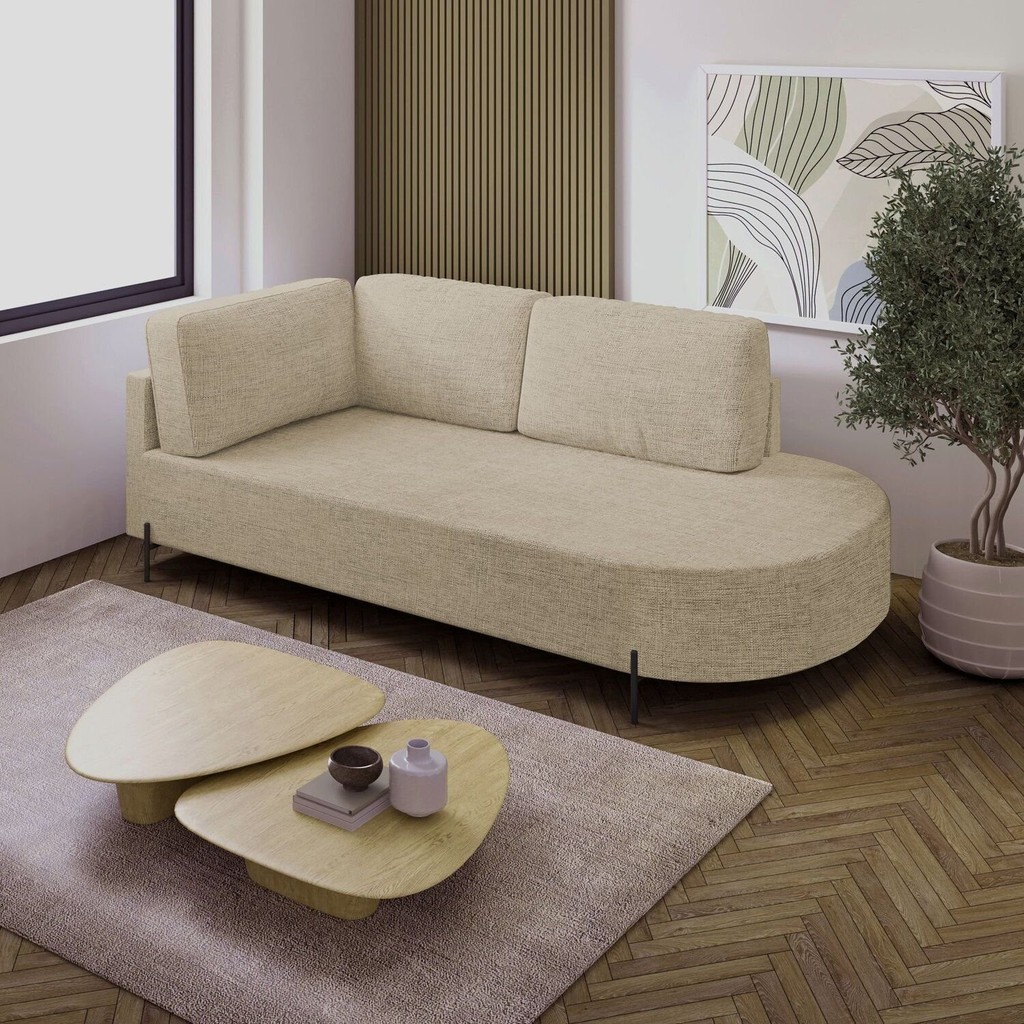 Sofá Living Orgânico 2 Lugares 165cm Norten Linho Bege em Oferta na Shopee