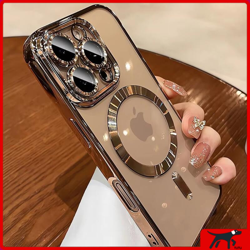 Capa Magnética Transparente De Alta Qualidade Para De Carregamento Magsafe iPhone Air 17 16 15 14 13 12 11 Pro Max